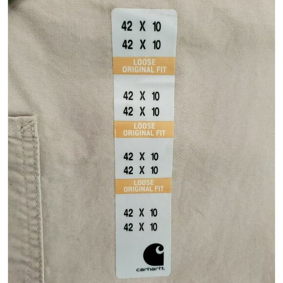 NWT Carhartt Carpenter Shorts Work Utility B147 Tan Canvas Original Fit 42 x 10 - Picture 5 of 9